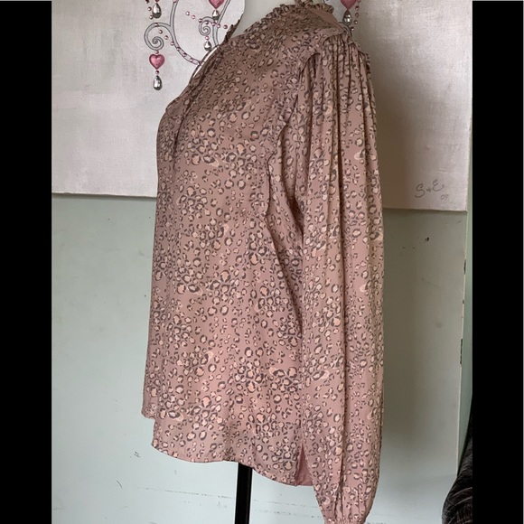 Dolan for Anthro blush animal print blouse. - Picture 3 of 11